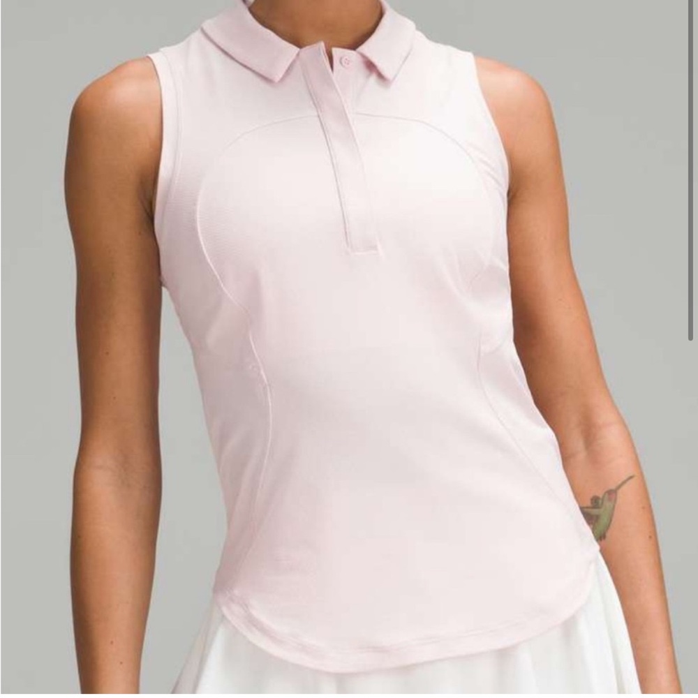 Lululemon Athletica Soft Pink Sleeveless Polo
